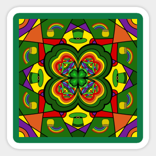 FOUR Leaf Clover -  St Patricks Day Art Sticker